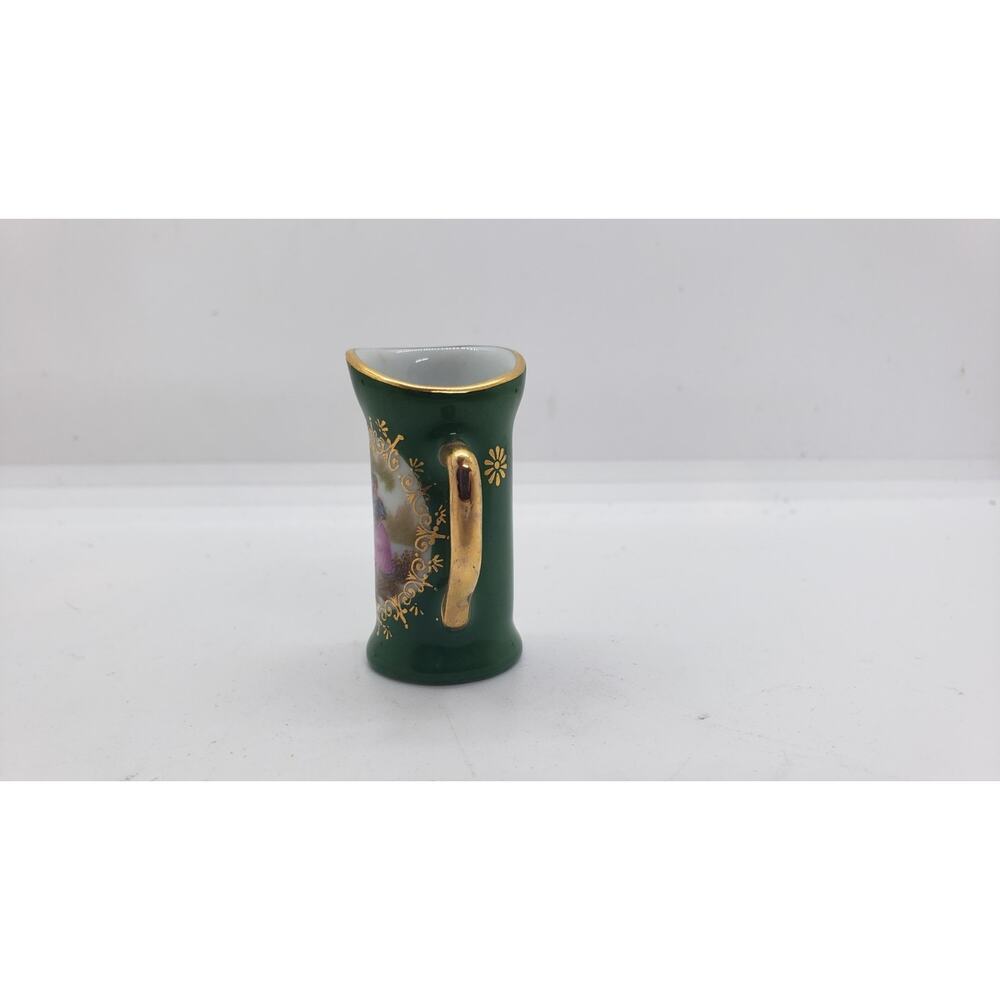 Vintage Limoges Miniature Pitcher Porcelain with 24k Gold Trim Courting Couple - Picture 3 of 10